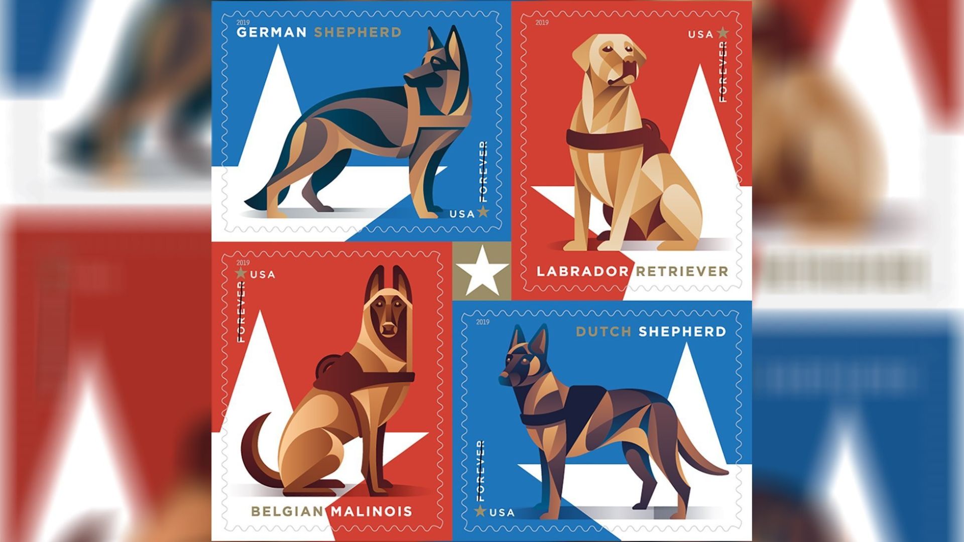 USPS is honoring military dogs with a 2019 stamp collection